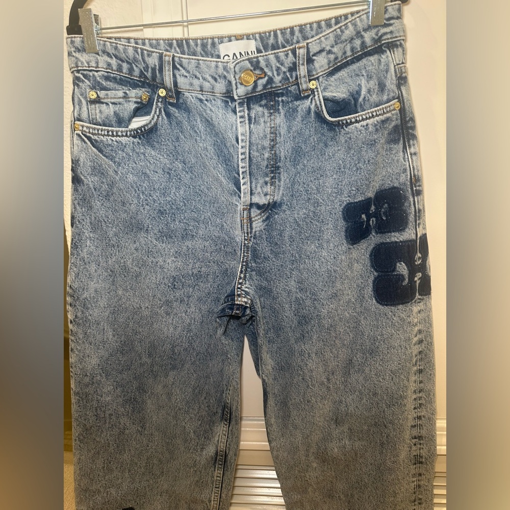 Ganni Blue Jeans Wide Leg Size 29 - Picture 6 of 9